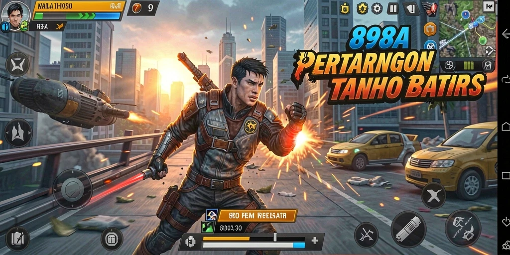 Screenshot dari gameplay Fighting 898A yang menegangkan.