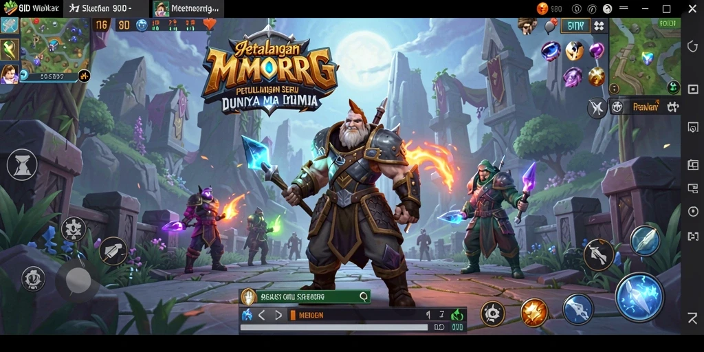 Screenshot gameplay menampilkan aksi seru di dunia MMORPG.