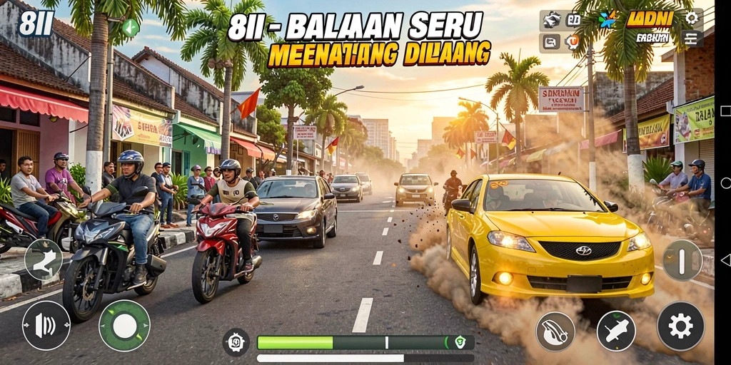 Gameplay balapan yang intens dan seru di 8II.