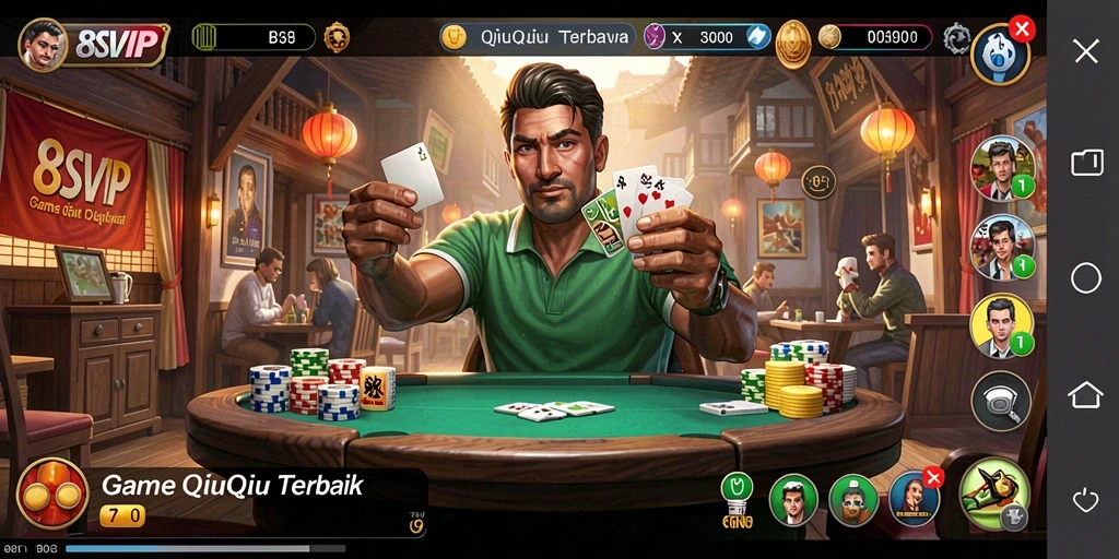 Tampilan gameplay seru saat bermain QiuQiu di 8SVIP.