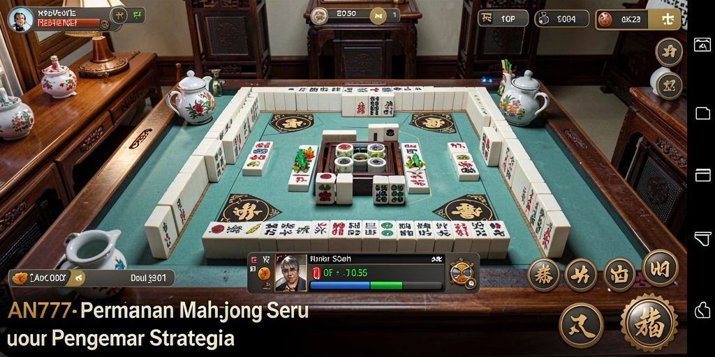 Screenshot AN777 menampilkan gameplay Mahjong yang mendebarkan.