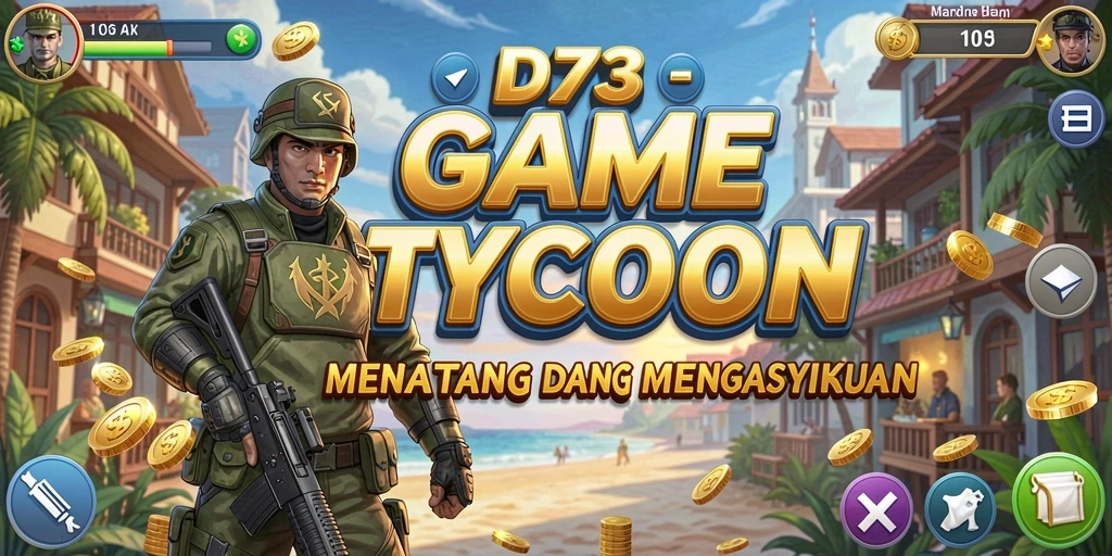 Tampilan gameplay D73 yang menarik dan penuh strategi.