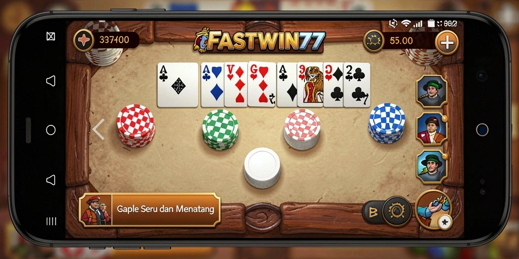 Screenshot gameplay Gaple FASTWIN77 yang menampilkan aksi seru.