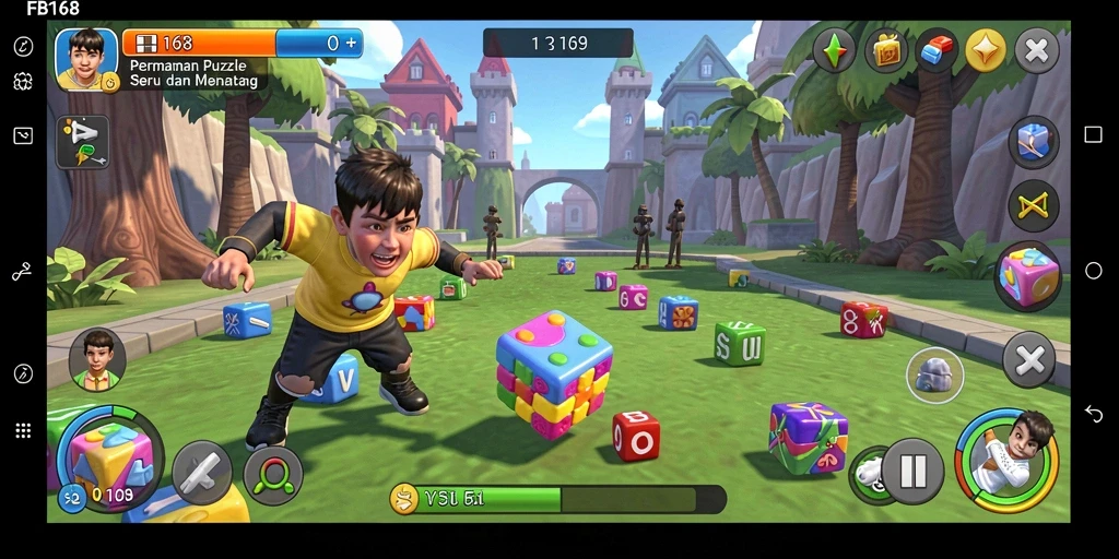 Screenshot gameplay FB168 yang menunjukkan tantangan puzzle yang menarik.