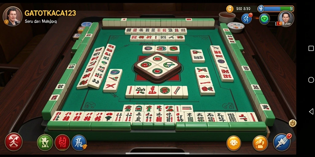 Screenshot GATOTKACA123 menampilkan gameplay seru Mahjong dengan grafis menarik.