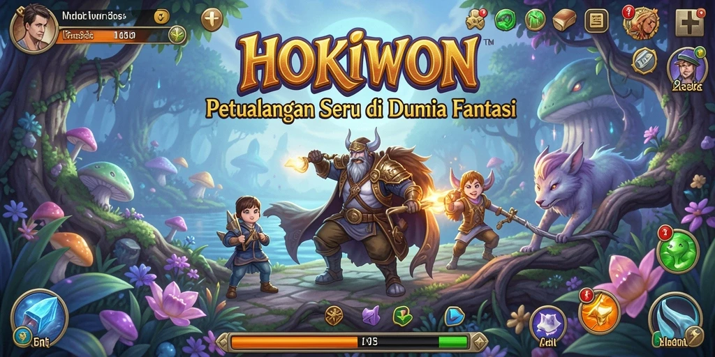 Tangkapan layar HOKIWON menampilkan aksi seru dalam petualangan yang menegangkan.