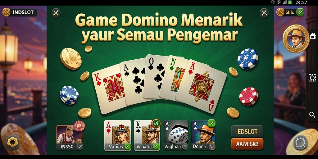 Tampilan gameplay seru dari INDSLOT dengan variasi permainan Domino.
