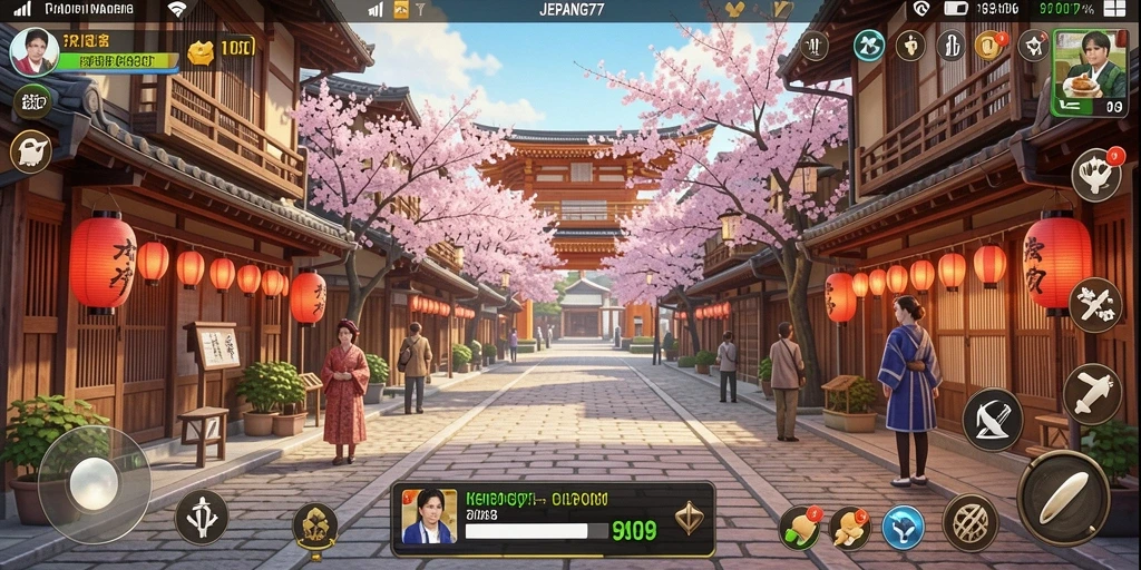 Gameplay interaktif yang menggambarkan kehidupan di Jepang.