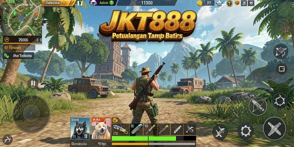 Screenshot JKT88 menampilkan gameplay eksplorasi dunia terbuka.