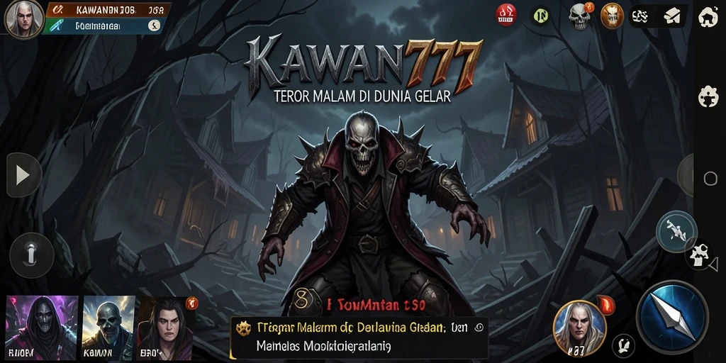 Screenshot gameplay KAWAN777 menampilkan suasana mencekam yang dihadapi pemain.