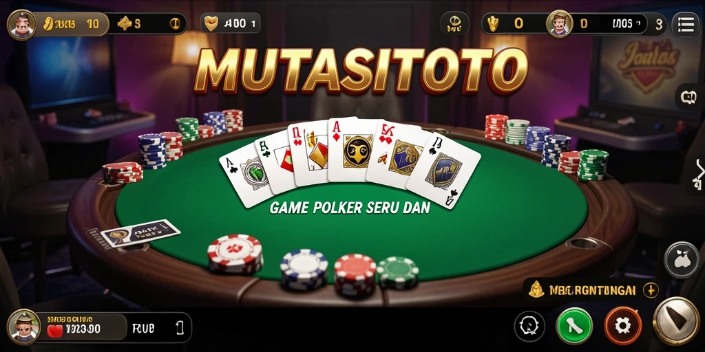 Tampilan permainan Poker yang menarik dan interaktif.