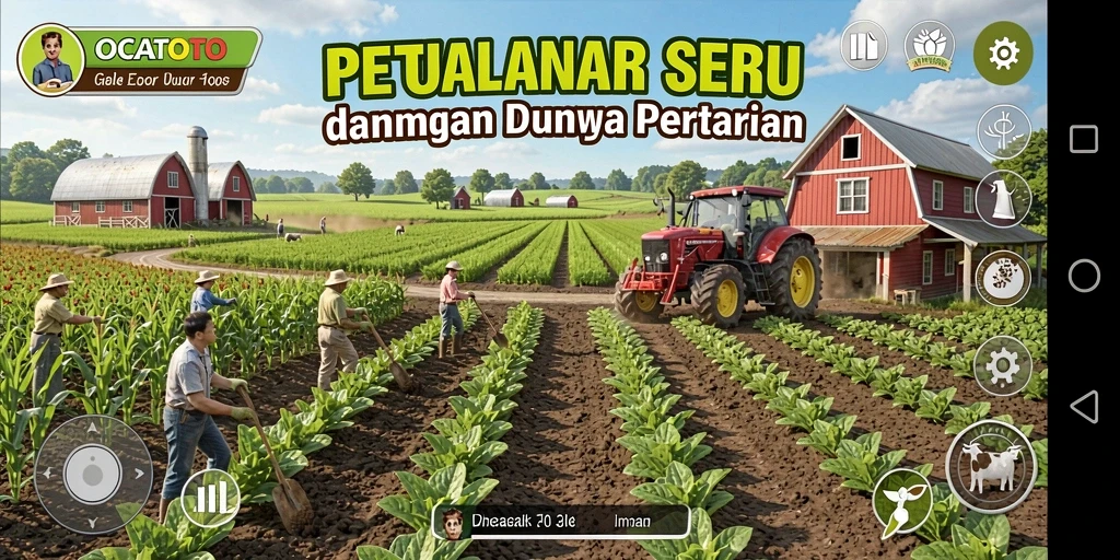 Screenshot OCATOTO menampilkan aktivitas seru bertani dan berkebun.
