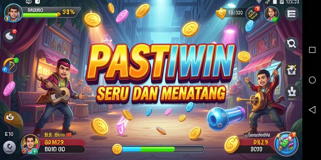 Tampilan gameplay PASTIWIN yang penuh warna dan seru.
