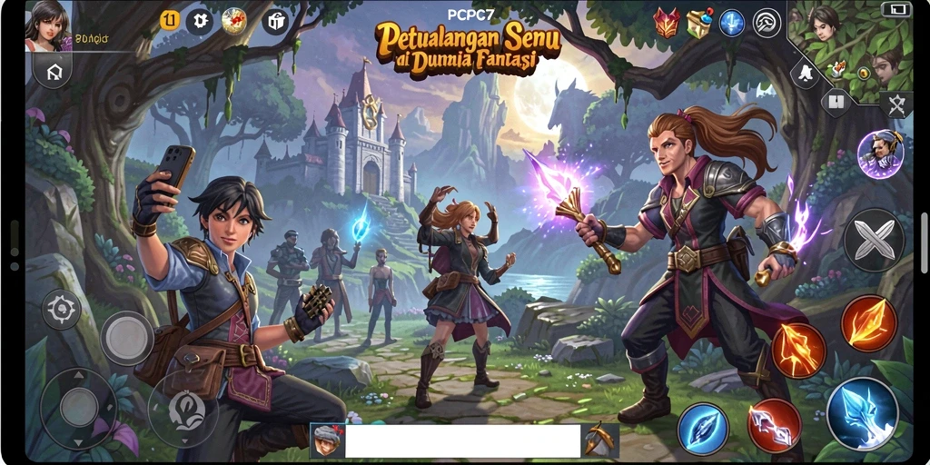 Tampilan gameplay PCPC7 yang menegangkan dan penuh warna.