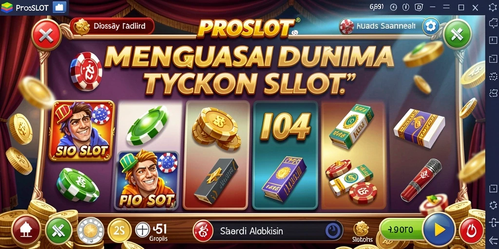 Screenshot gameplay PROSLOT menampilkan desain kasino yang imersif.