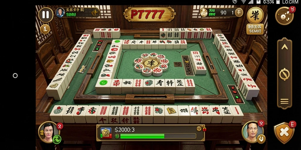 Screenshot utama PT777 menampilkan gameplay Mahjong yang menarik dan seru.