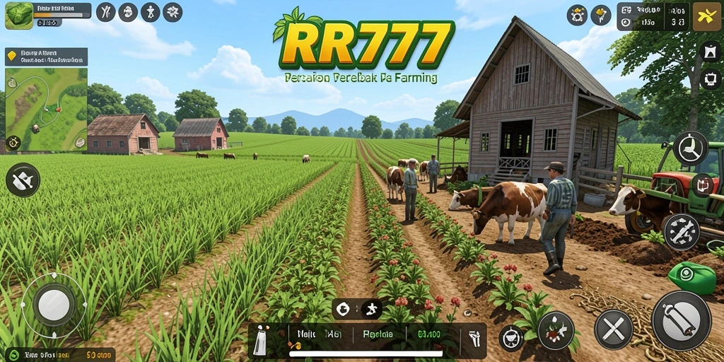 Tampilan gameplay menarik dalam RR777 dengan elemen Farming yang realistis.