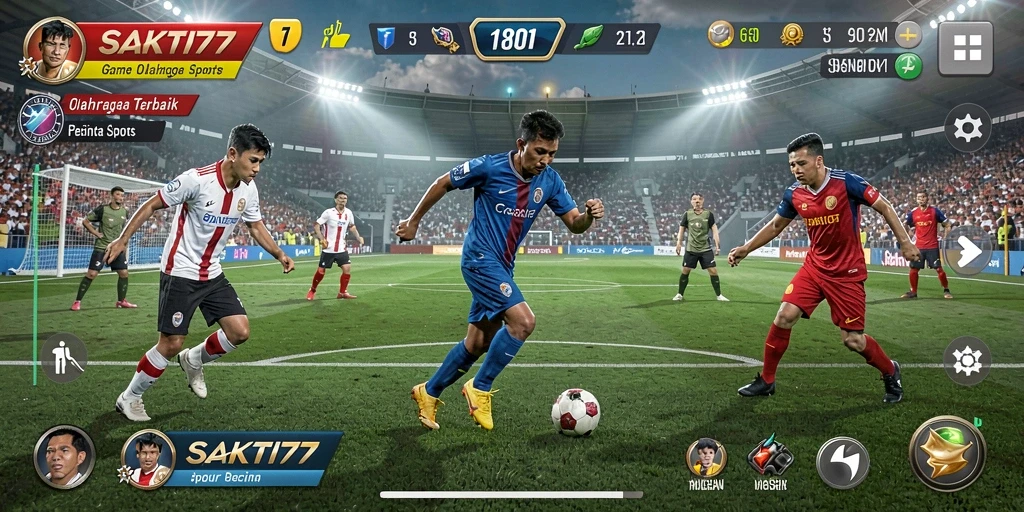 Tangkapan layar SAKTI77 menampilkan aksi seru dalam game olahraga.