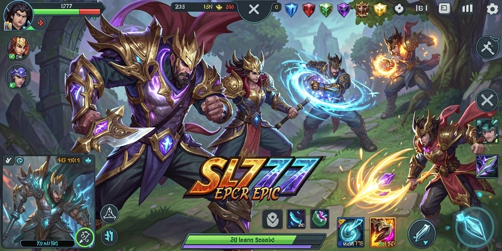 Gameplay SL777 yang intens dengan pertarungan tim yang menegangkan.