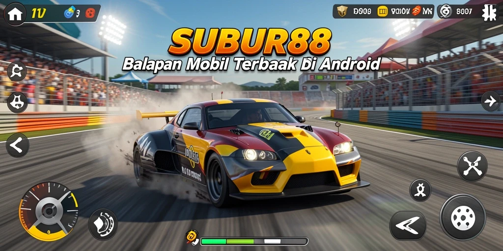 Screenshot utama SUBUR88 menunjukkan aksi balapan seru di jalan yang penuh tantangan.