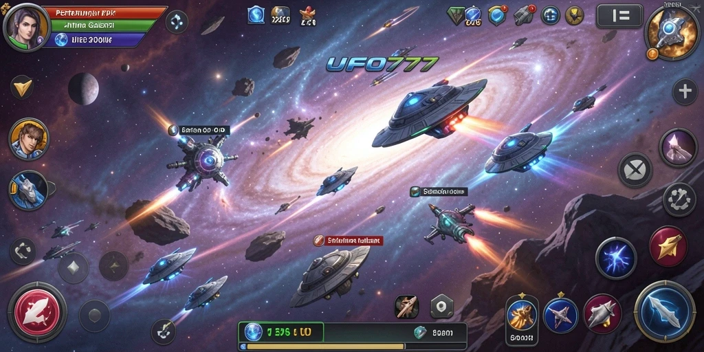 Tampilan aksi pertarungan epik di UFO777 dengan alien beragam.