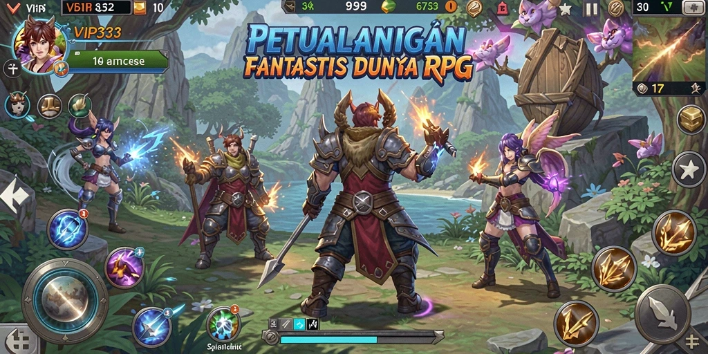 Tampilan gameplay dinamis dan penuh aksi dalam RPG VIP333.