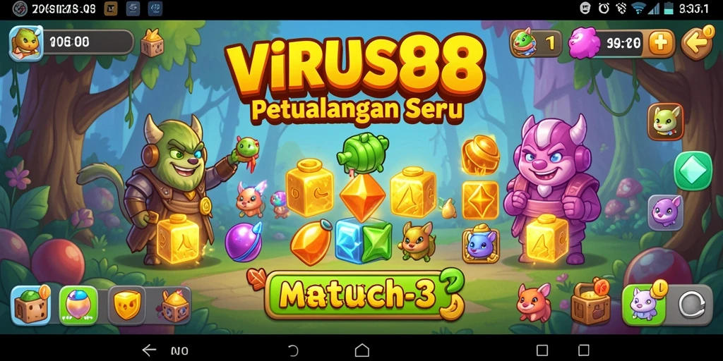 Tangkapan layar gameplay menunjukkan tantangan seru dalam Match-3.