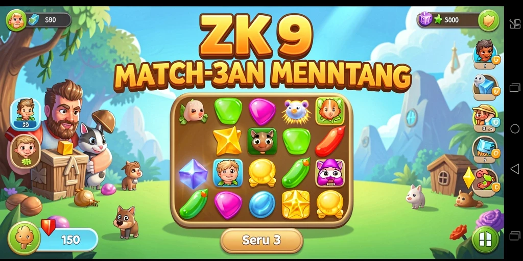 Tampilan gameplay ZK9 yang seru dan penuh warna.
